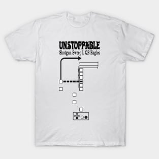 Unstoppable Tecmo Super Bowl Play shotgun sweep left QB Eagles T-Shirt